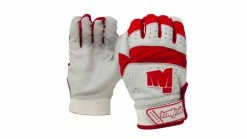 Dominate NEW WHITE/RED BATTING GLOVES