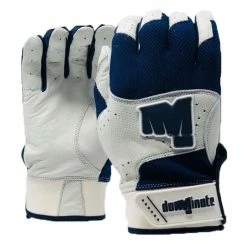 Dominate WHITE/NAVY BATTING GLOVES
