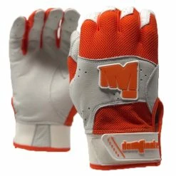 Dominate WHITE/ORANGE BATTING GLOVES
