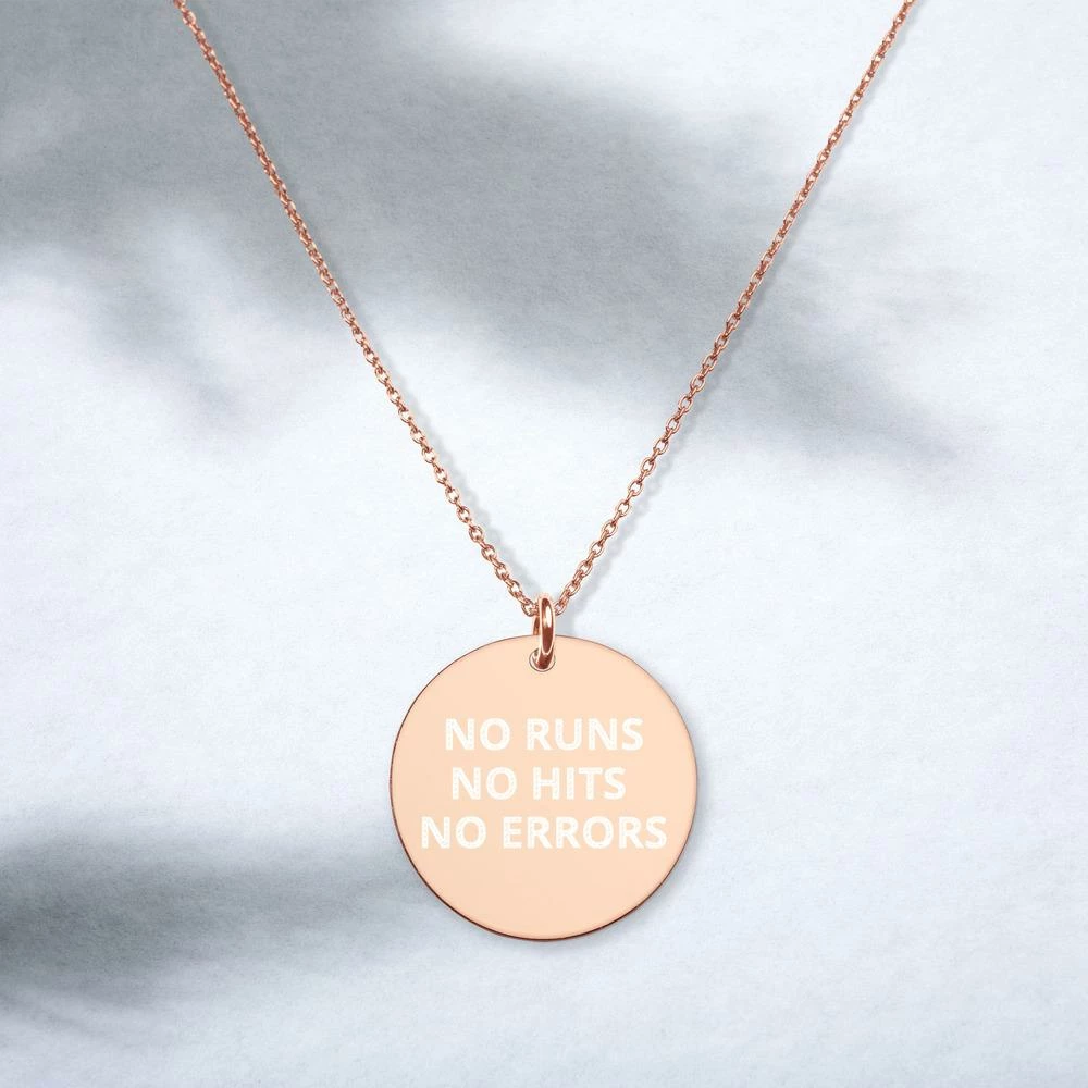 No Errors Sports NE Engraved Silver Disc Necklace - Image 6