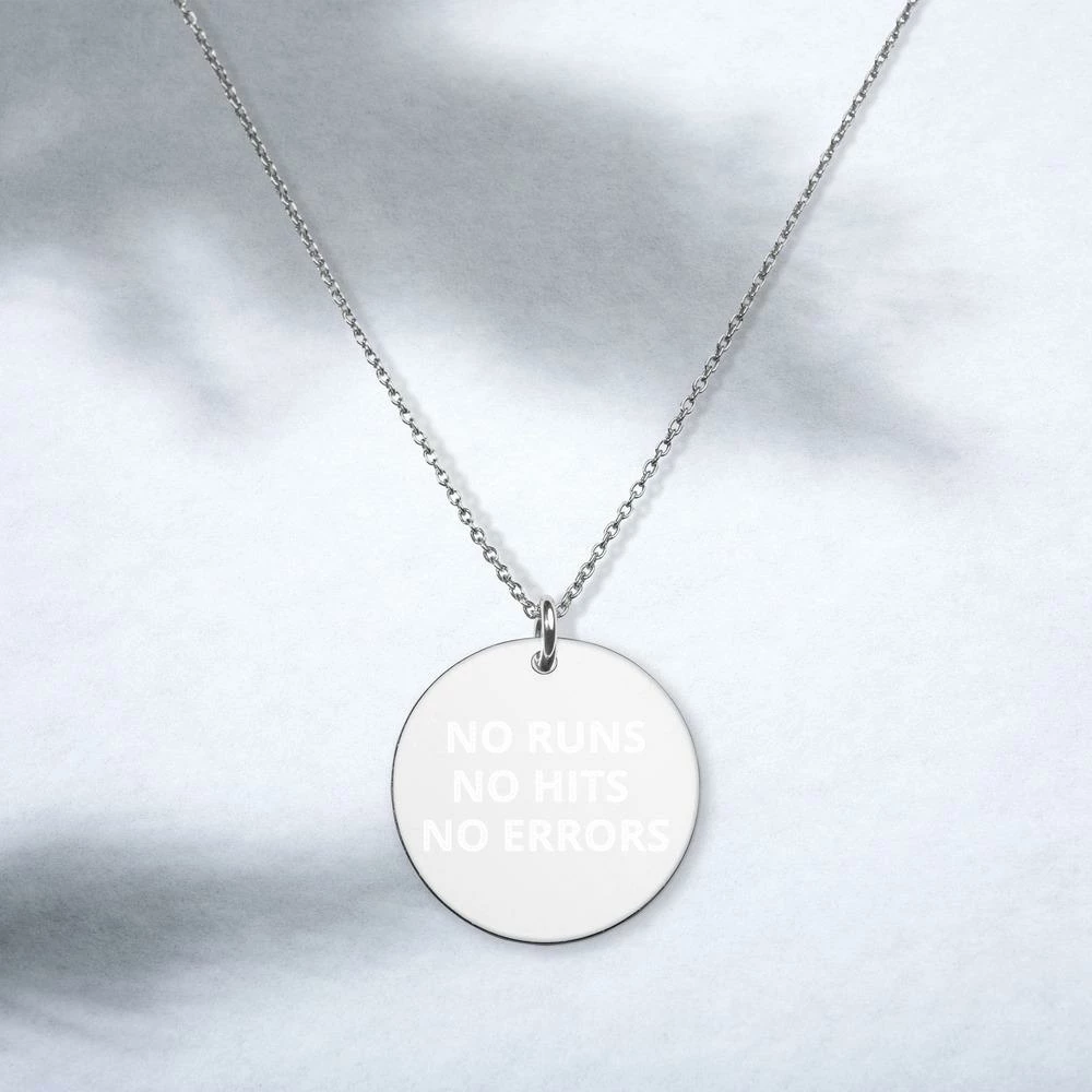 No Errors Sports NE Engraved Silver Disc Necklace - Image 19