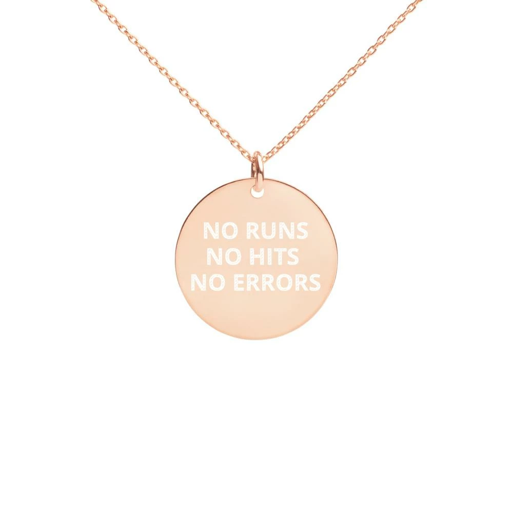 No Errors Sports NE Engraved Silver Disc Necklace - Image 3