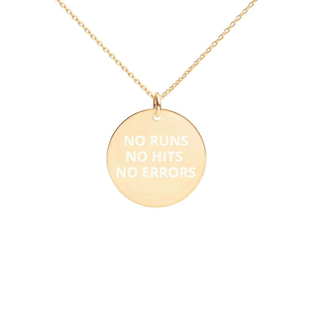 No Errors Sports NE Engraved Silver Disc Necklace - Image 2