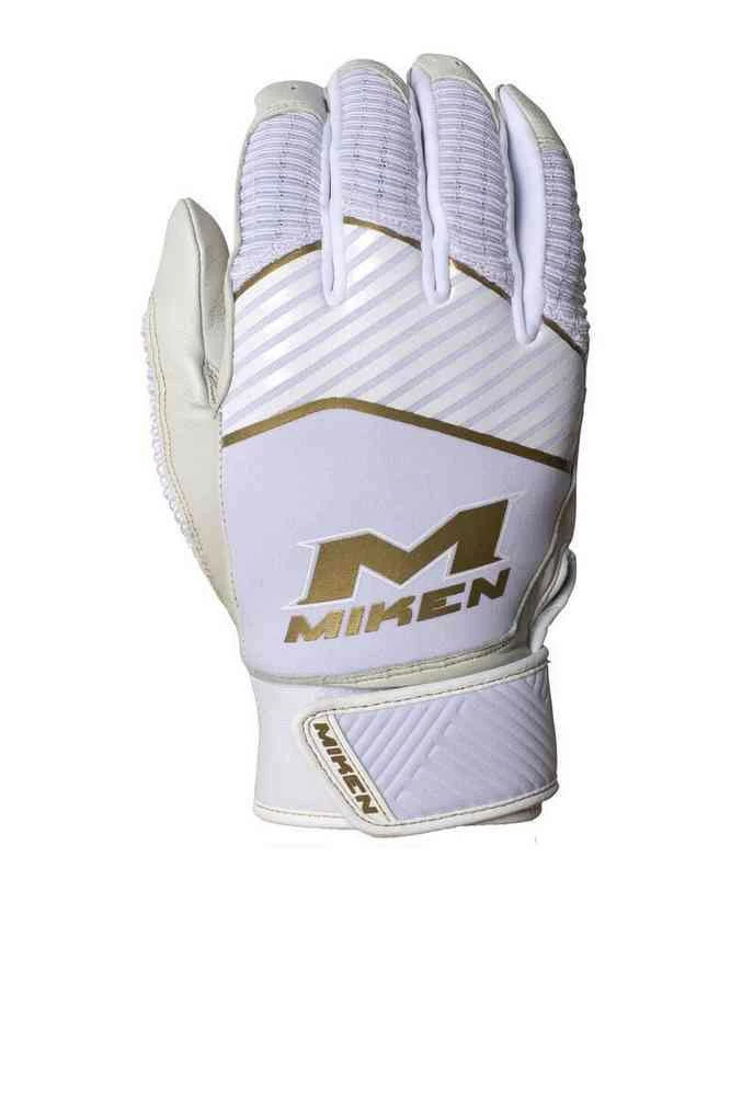 Miken Adult Gold MK7X Batting Gloves Extra Support Goat Skin Palm Pad MBGGLD - Image 4