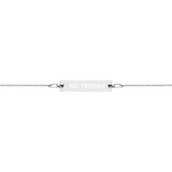 NE Engraved Silver Bar Chain Bracelet